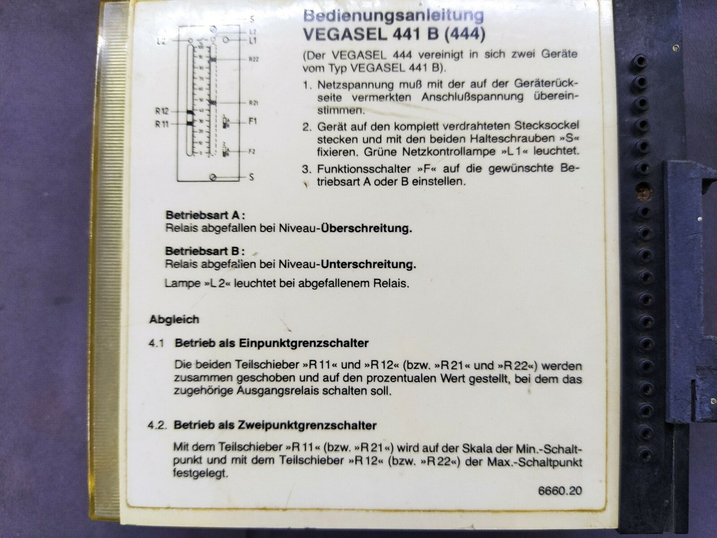 Vegasel 441 B 444 Limit Switch 441B (444)