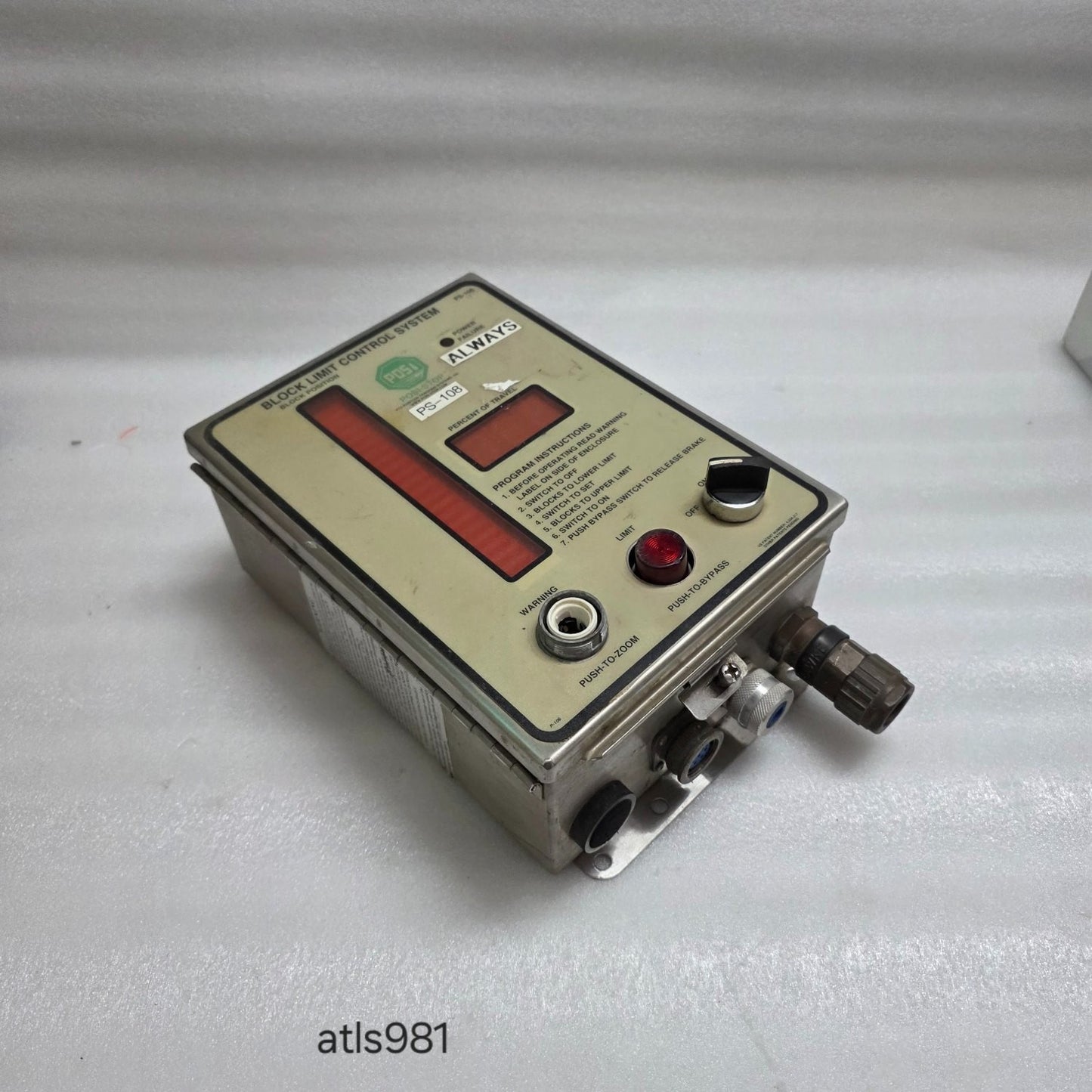 PTS POSITION TRACKING SYSTEMS PS-108 BLOCK LIMIT CONTROL SYSTEM