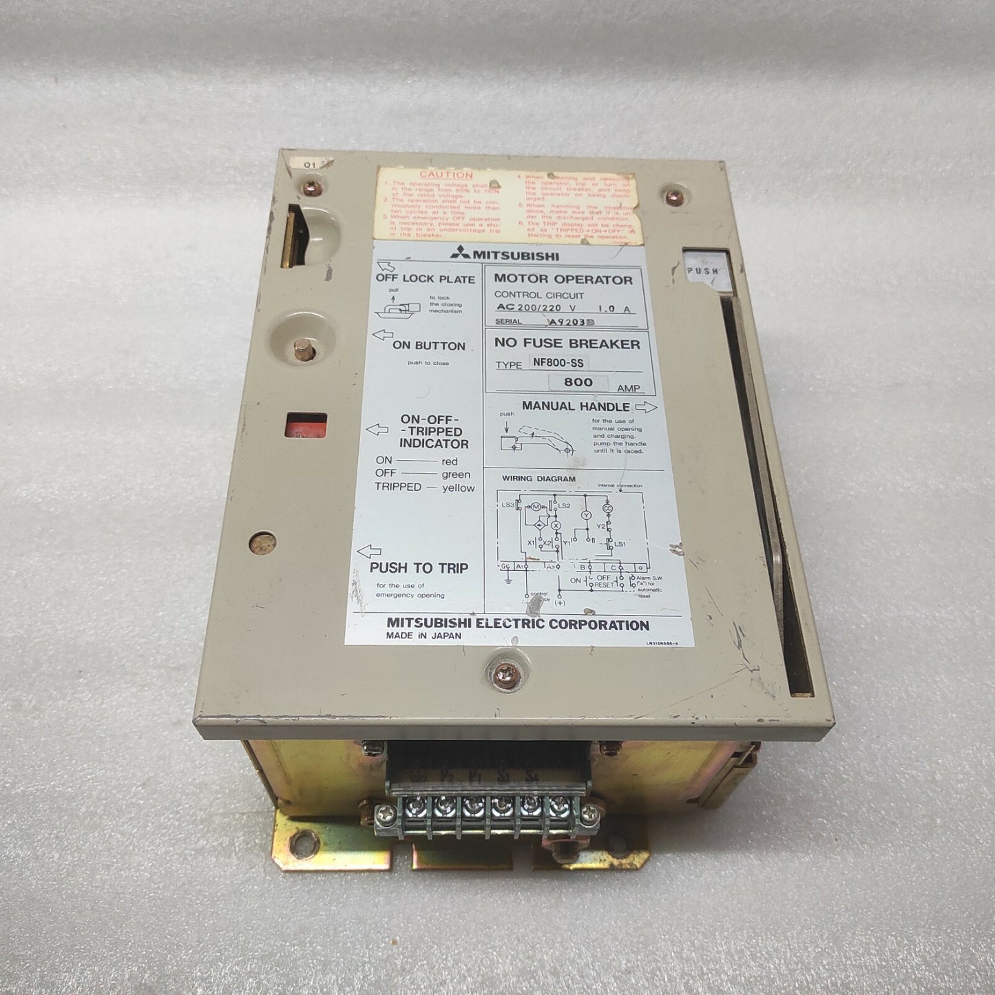 MITSUBISHI ELECTRIC NF800-SS MOTOR OPERATOR 800A