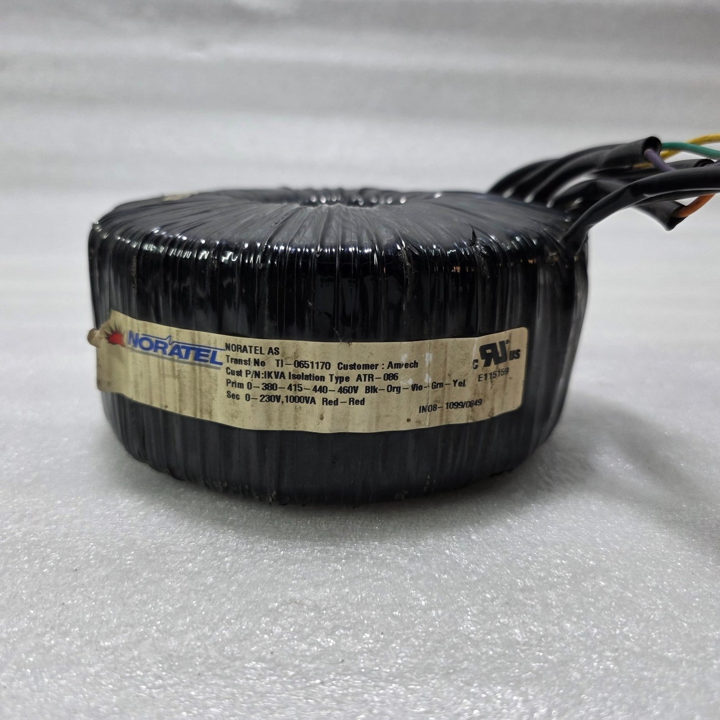 NORATEL AS ISOLATION TRANSFORMER TI-0651170, 1KVA, 230V SECONDARY, MULTI-TAP 380