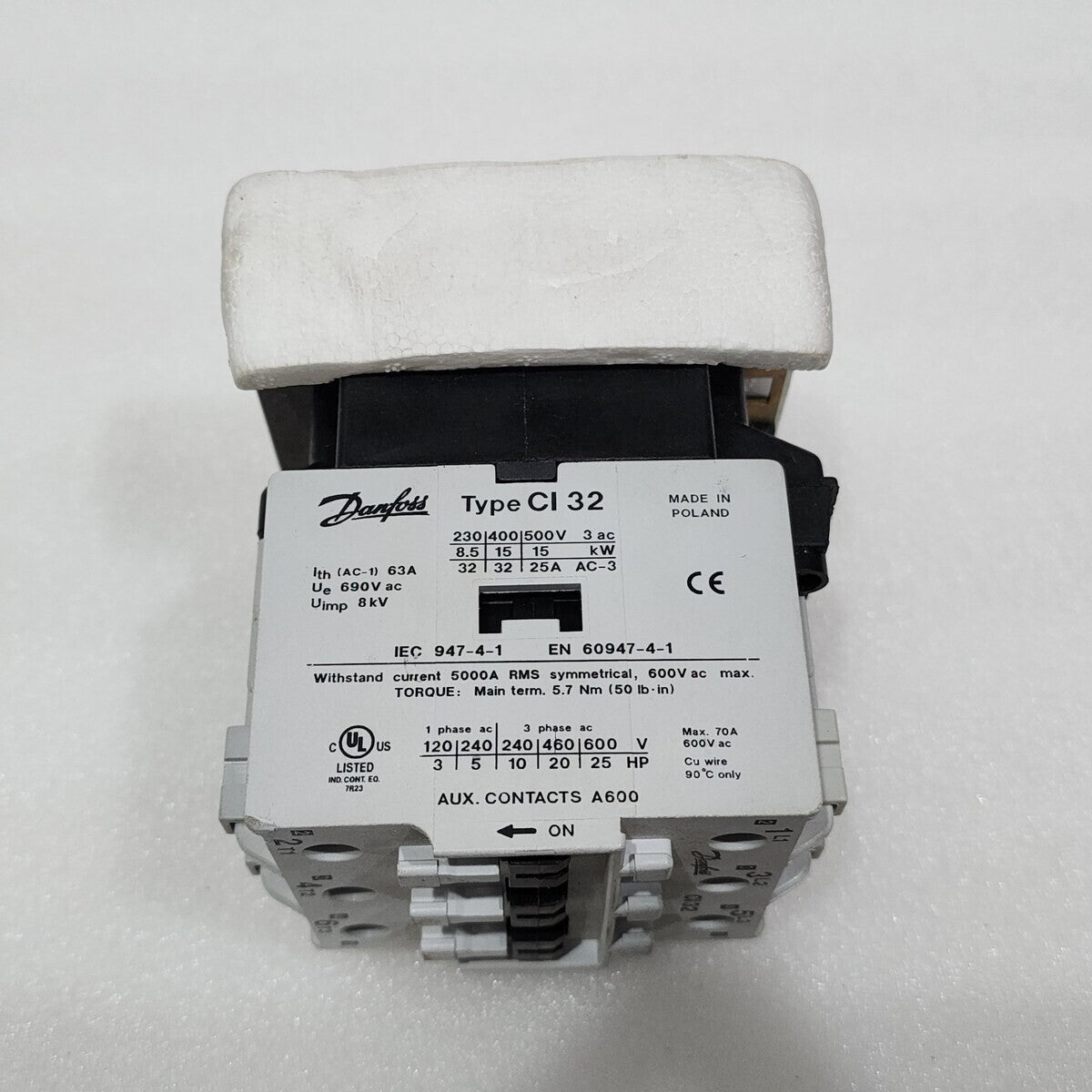 DANFOSS CI32 CONTACTOR 24VAC 037H0061.13