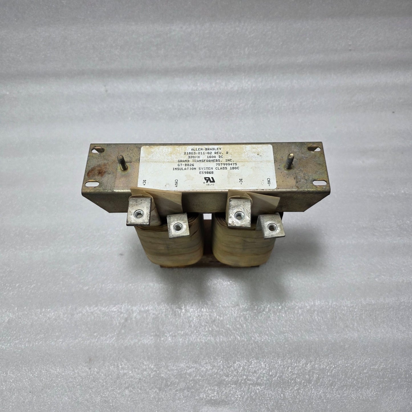 ALLEN DC REACTOR / CHOKE – 21803-011-02 REV. D, 320 ΜH, 160 A DC