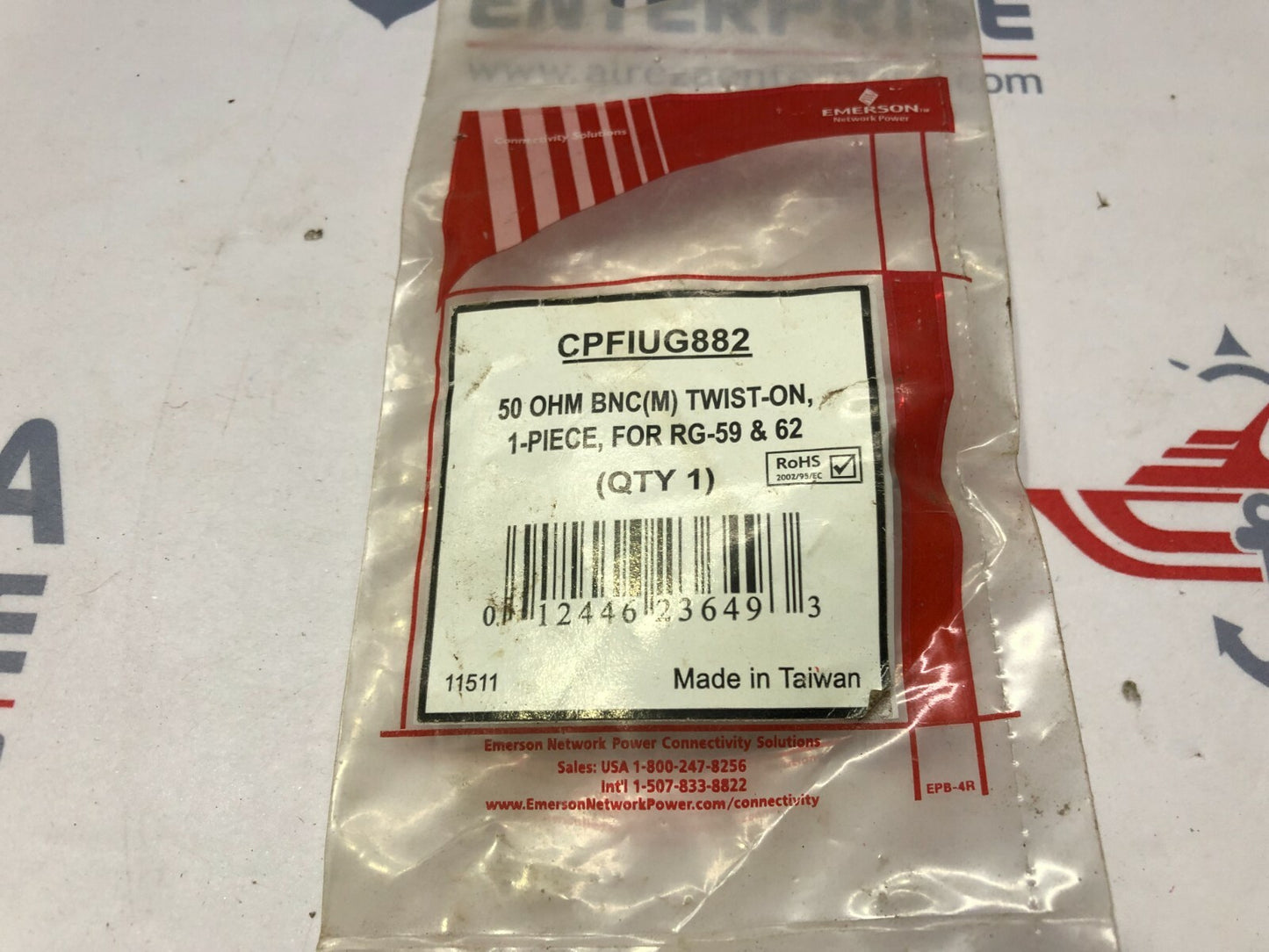 EMERSON CPFIUG882 BNC CONNECTOR 50 OHM FOR RG-59 & 62