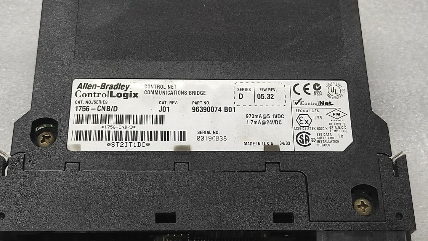 ALLEN BRADLEY CAT  1756-CNB/D CONTROL NET COMMUNICATION BRIDGE