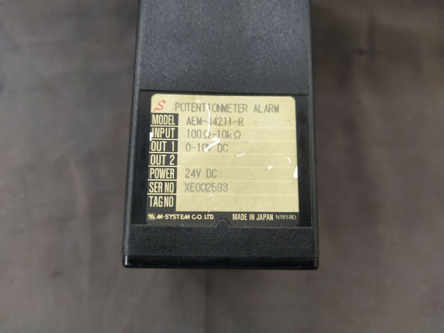 M-System AEM-44211-R AE-Unit Potentionmeter Limit Alarm AEM44211R