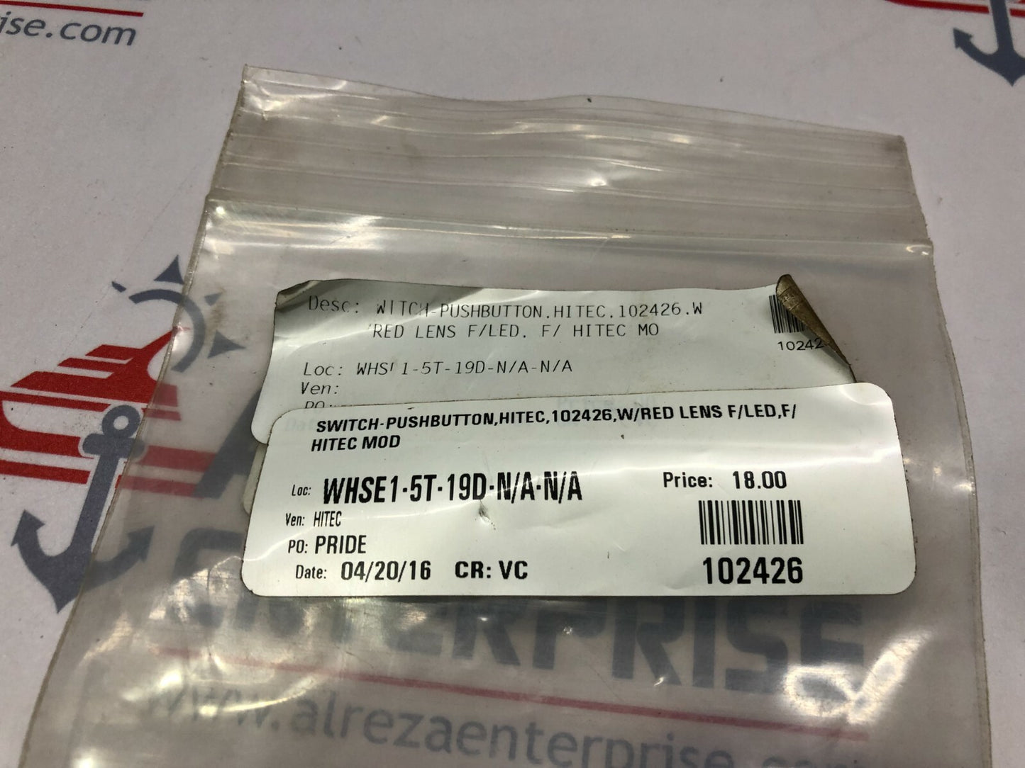 HITEC 102426 RED PUSH BUTTON LOT OF 2 UNIT