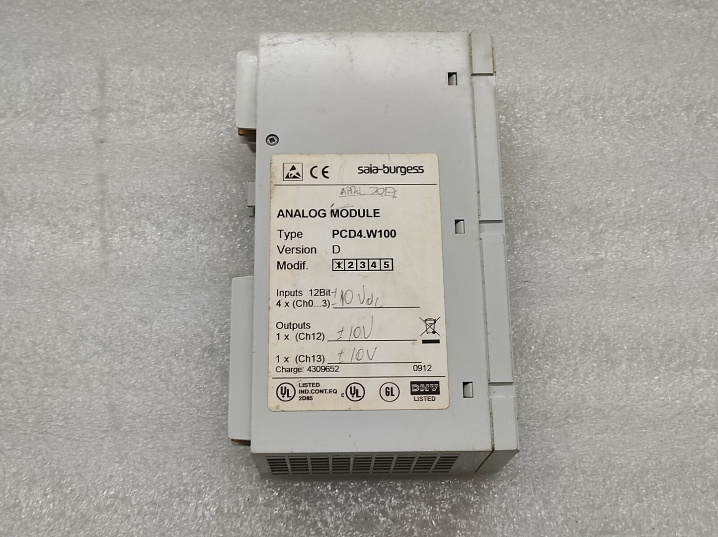 SAIA BURGESS PCD4.W100 ANALOG MODULE
