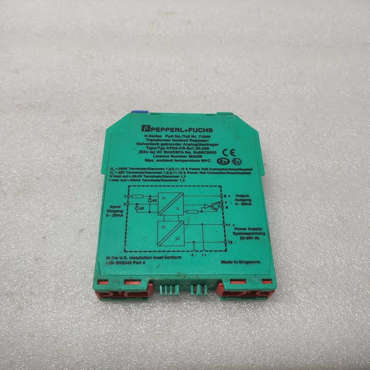 PEPPERL + FUCHS KFD2-CR-EX1.30-200 TRANSFORMER ISOLATED REPEATER 71840