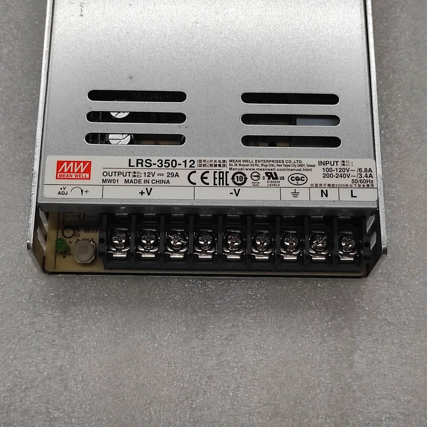 MEAN WELL LRS-350-12 POWER SUPPLY 12VDC 29A