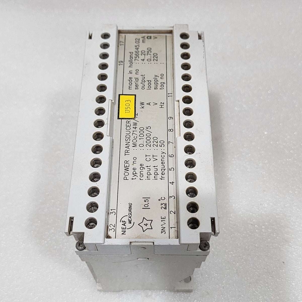 NIEAF MEASURING M0C714W/12 POWER TRANSDUCER 1000KW CT2000 220V