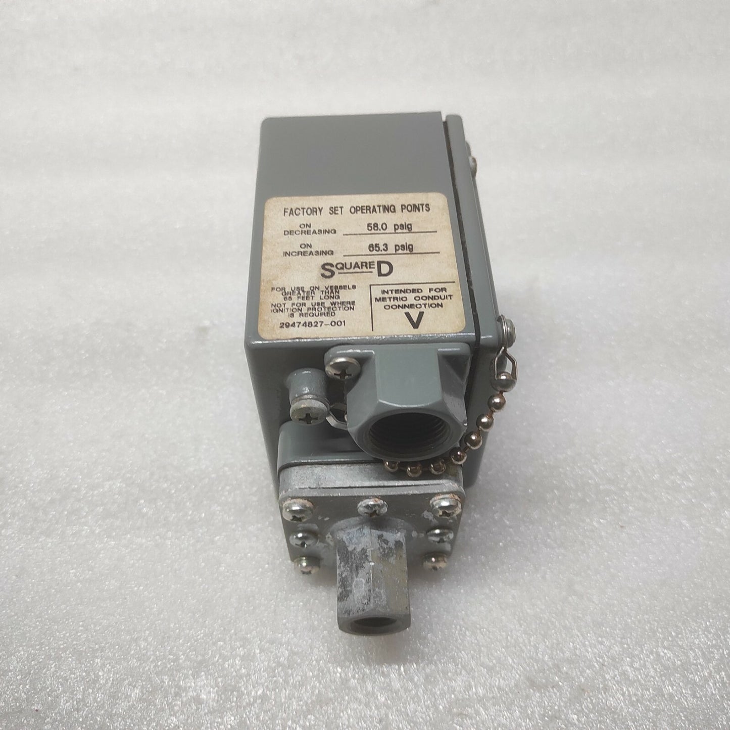 SQUARE-D 9012 GAWM-6 H3Y1 PRESSURE SWITCH 9012GAWM6H3Y1