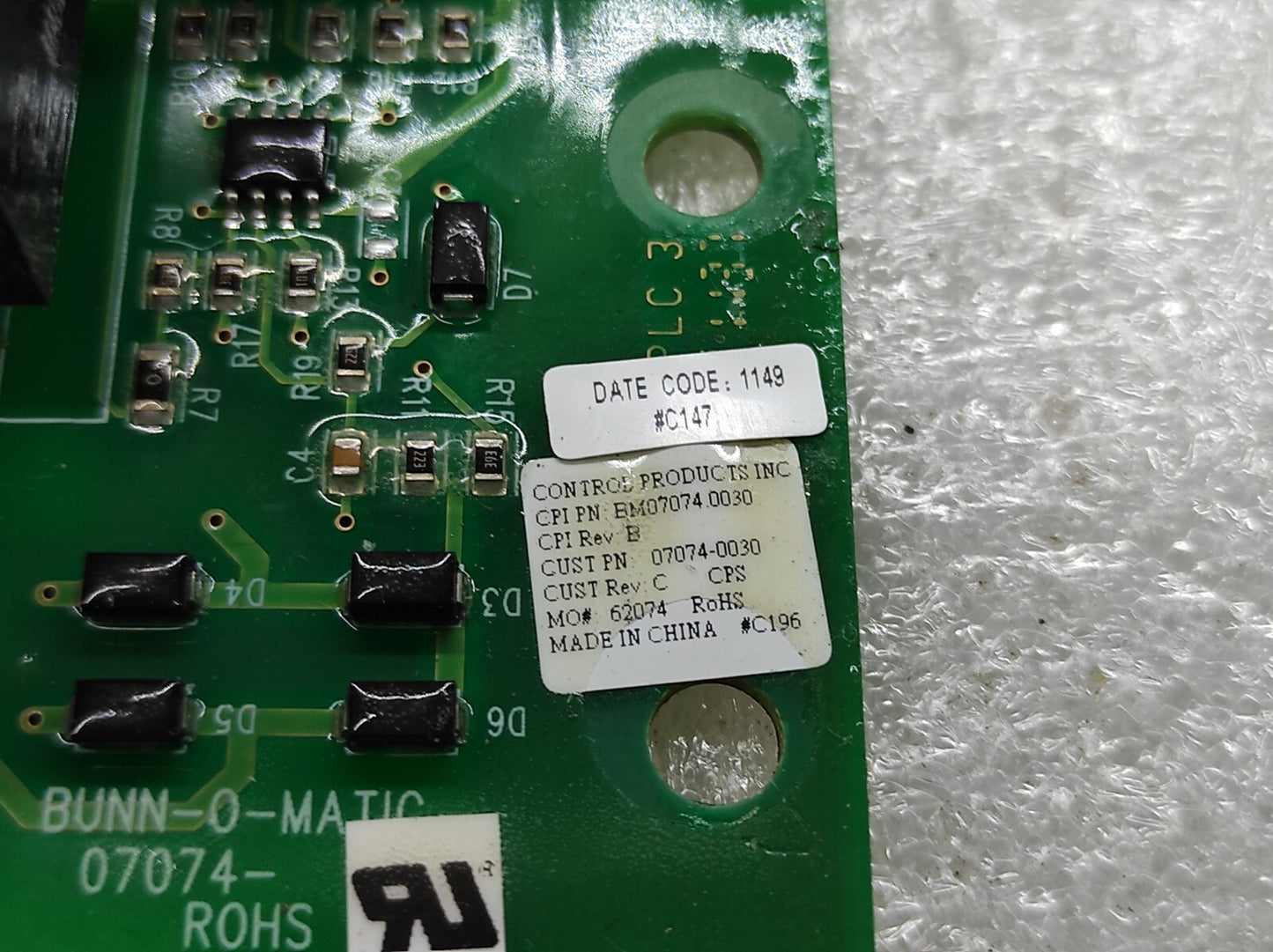 CONTROL PRODUCTS INC BM-07074-0030 PCB 07074-0030