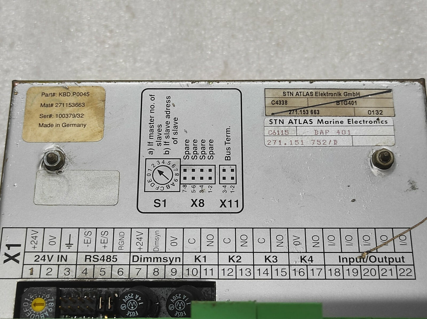 STN ATLAS BTG401 BRIDGE ALARM SYSTEM 271.153 663