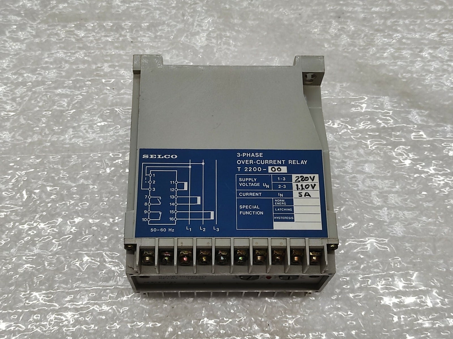 Selco T2200-00 3-Phase Over-Current Relay 220V