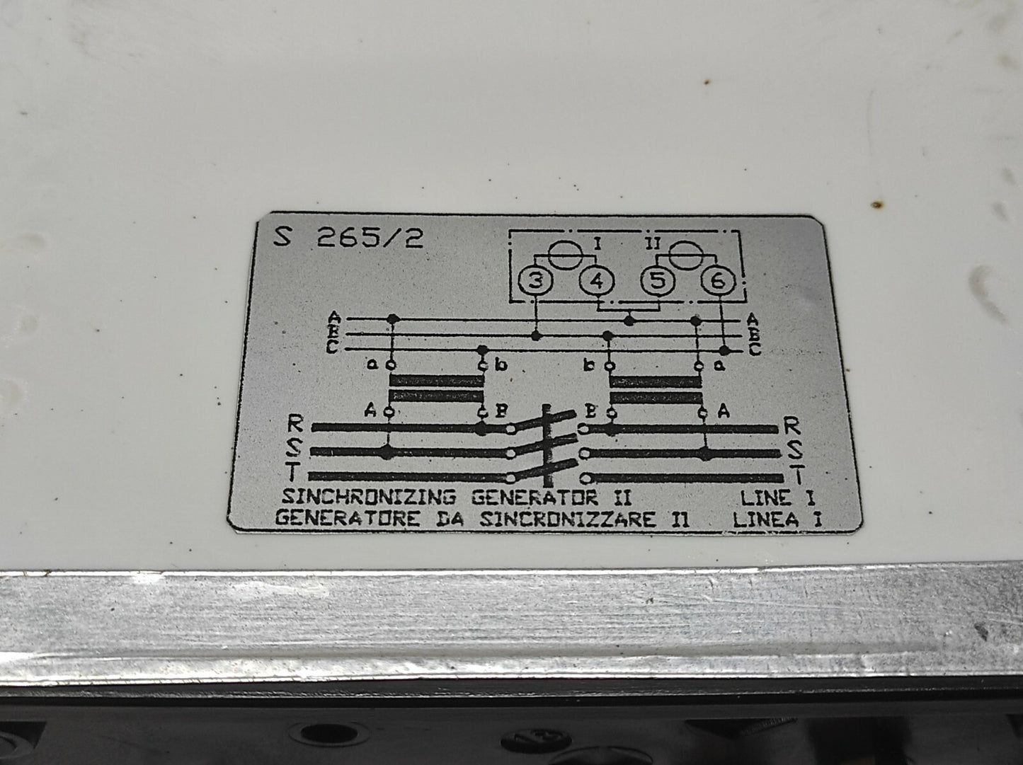 SINCHRONIZING GENERATOR II S265/2 DOUBLE VOLTMETER CT450/100V