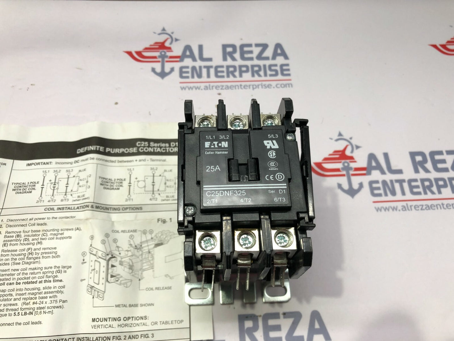 EATON CUTLER HAMMER C25DNF325A MAGNETIC CONTACTOR 25A COIL VOLTAGE 110-120V