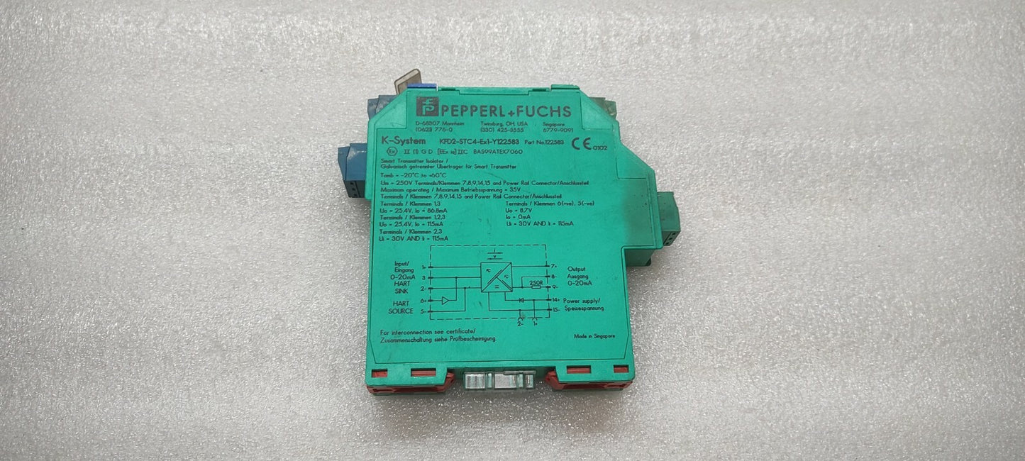 PEPPERL + FUCHS KFD2-STC4-EX1-Y122583 SMART TRANSMITTER POWER SUPPLY 122583
