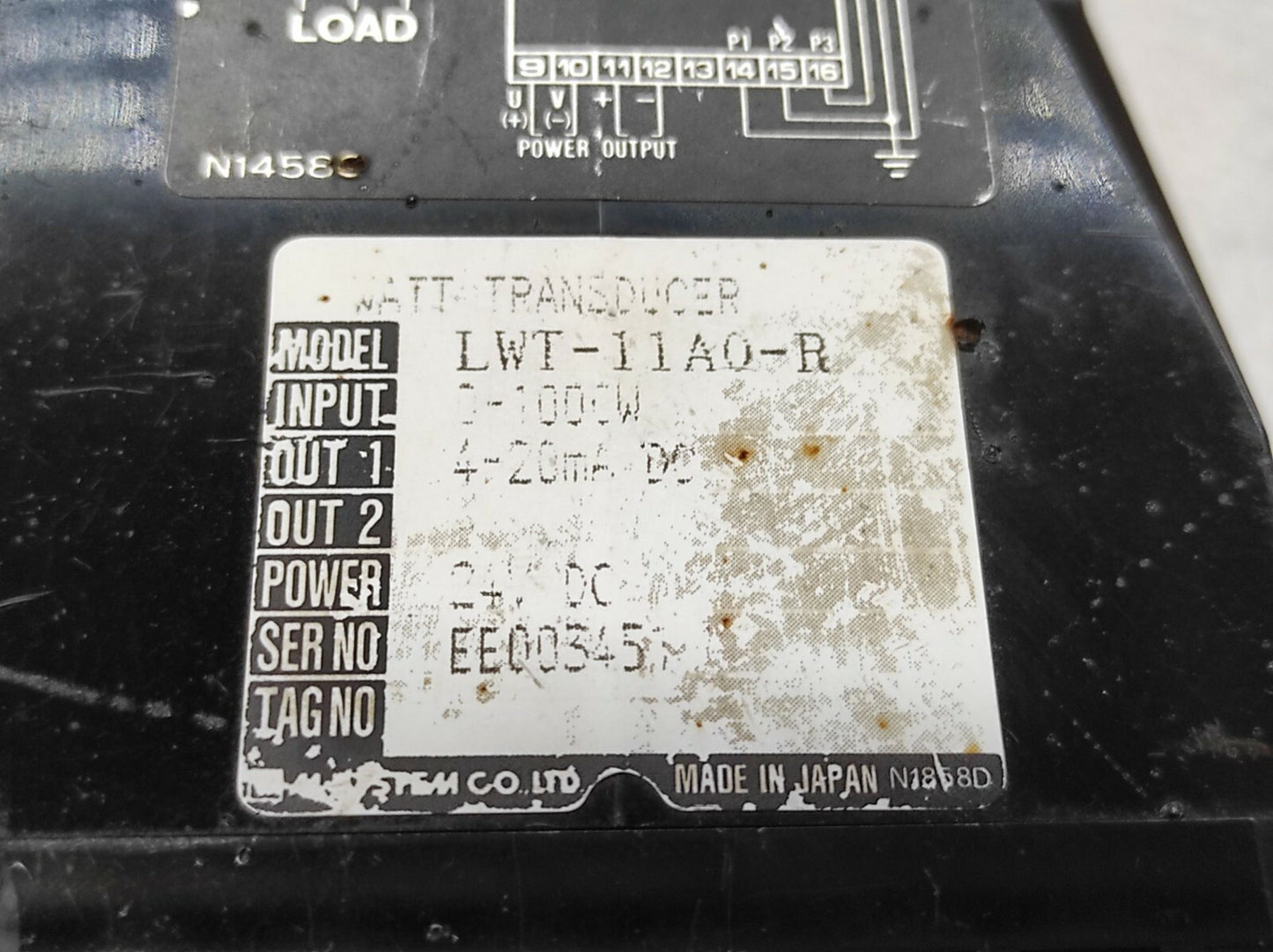 M-SYSTEM L-UNIT LWT-11AO-R WATT TRANSDUCER