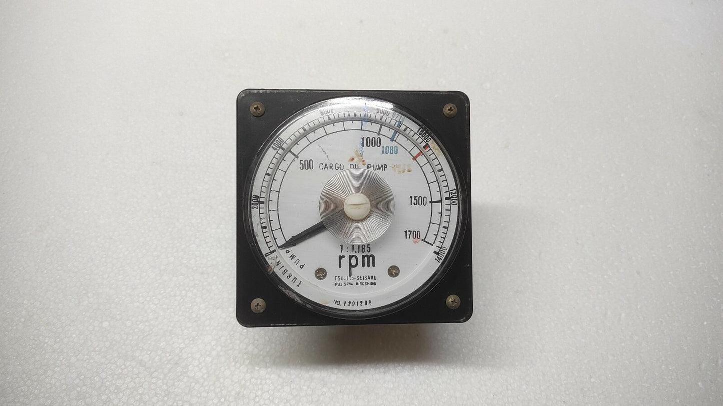 TSUJIDO SEISAKU PRESSURE RPM INDICATOR CARGO OIL PUMP FUJISAWA HIROSHIMA