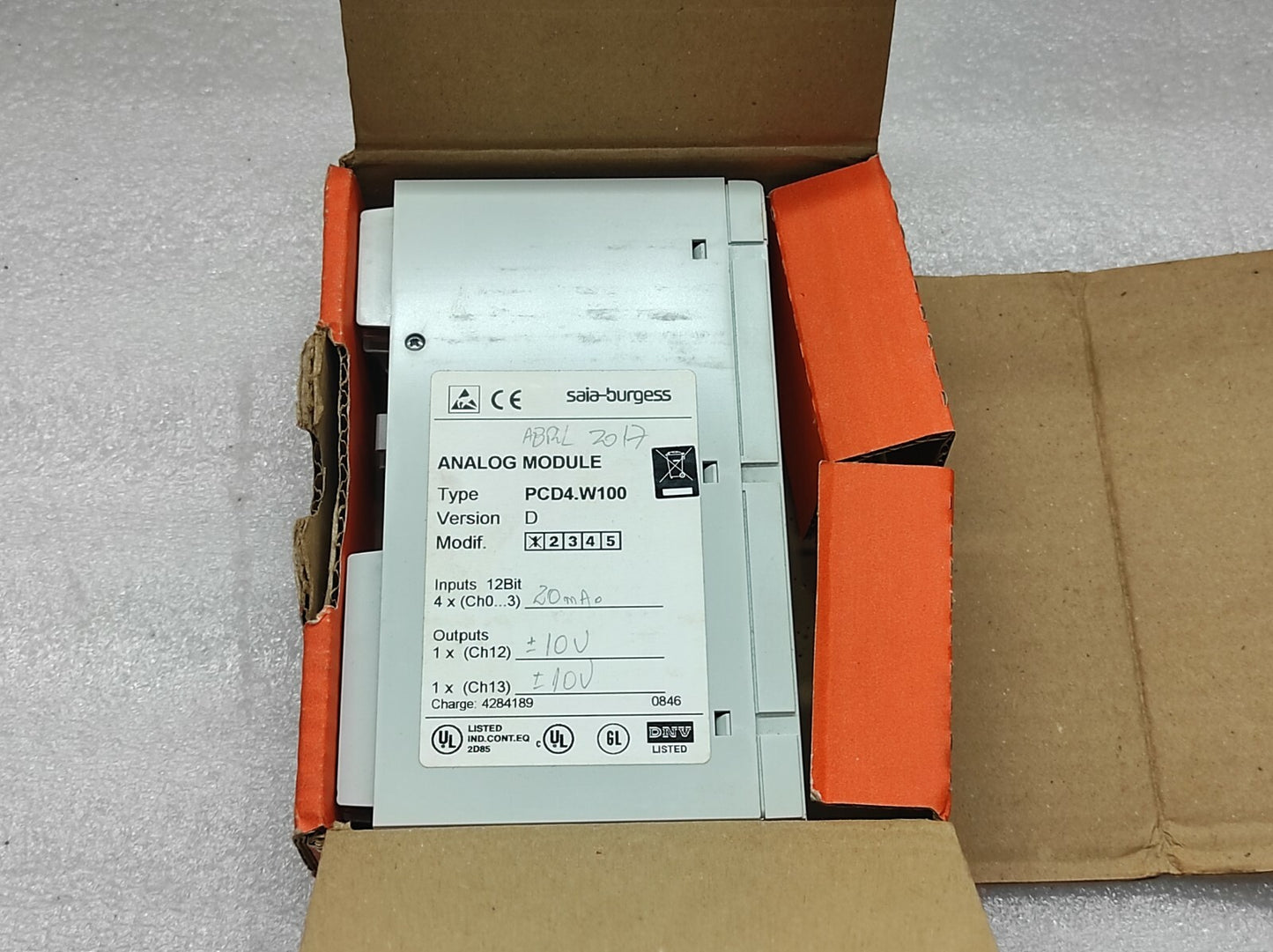 SAIA-BURGESS PCD4-W100 ANALOG MODULE