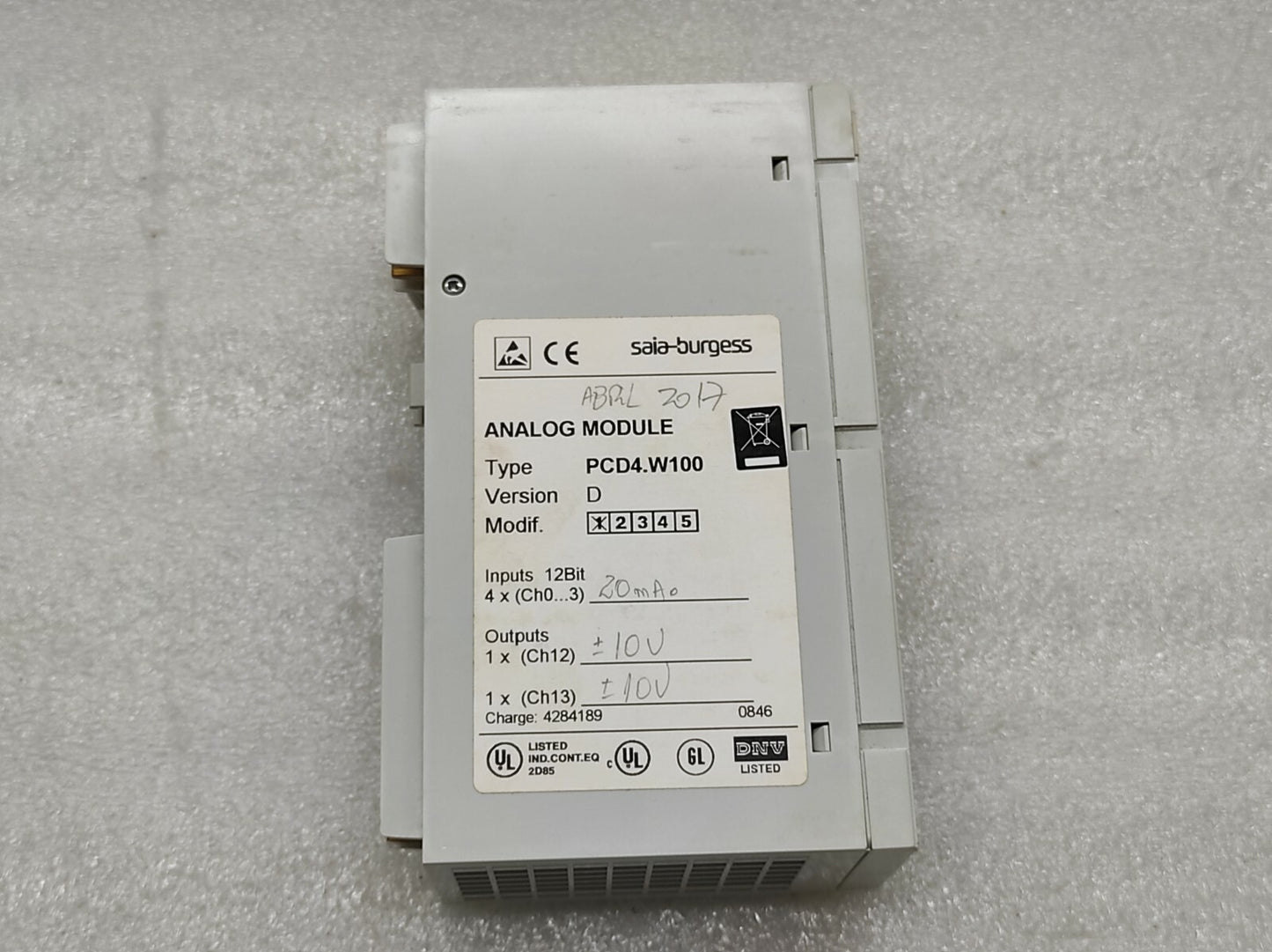 SAIA-BURGESS PCD4-W100 ANALOG MODULE