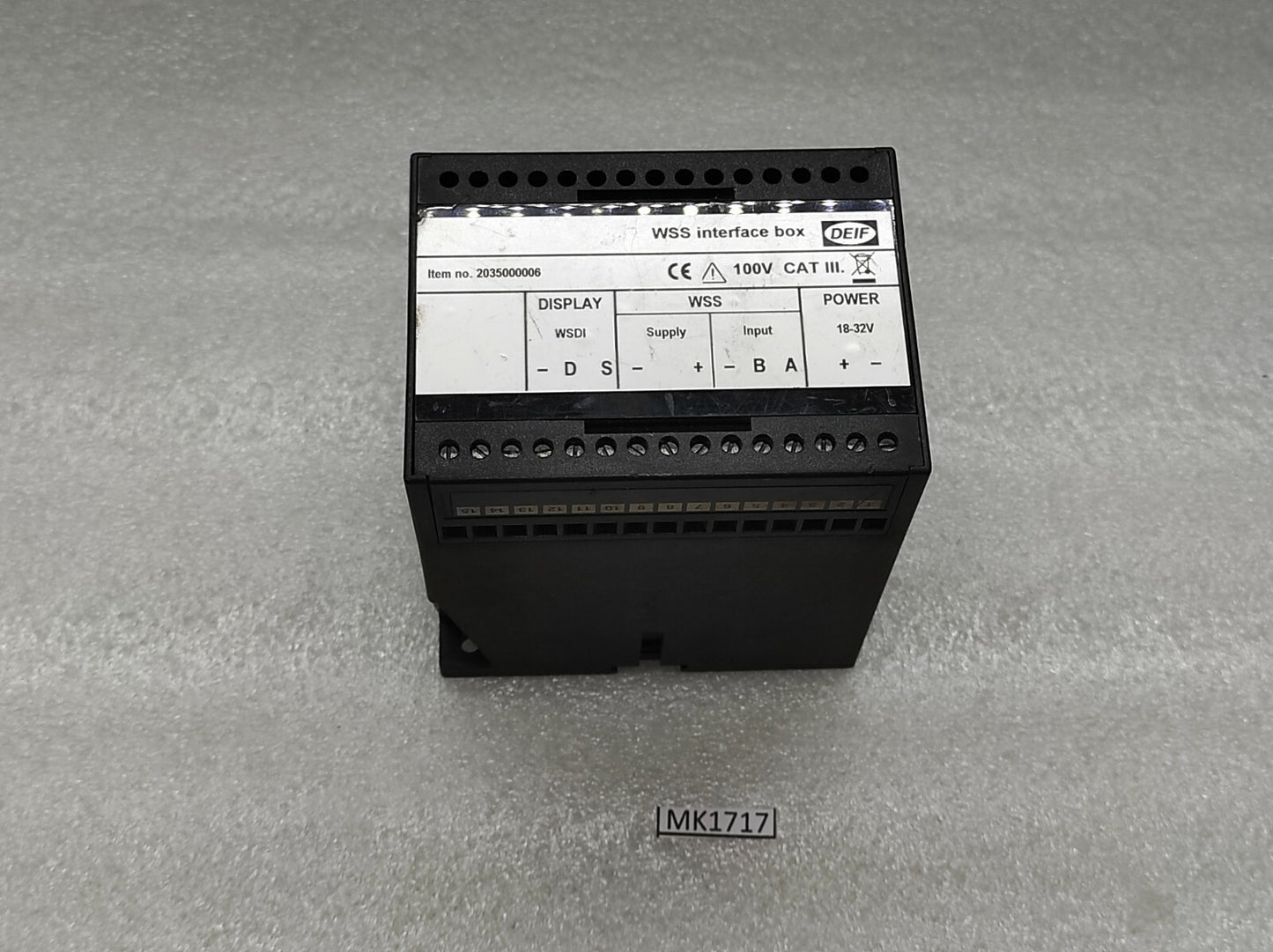DEIF 2035000006 WSS INTERFACE BOX 18-32V