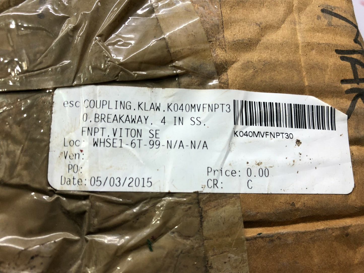 KLAW DN100-MAR HOSE COUPLING 4" K040MVFNPT3 5823-1-2 40BAR
