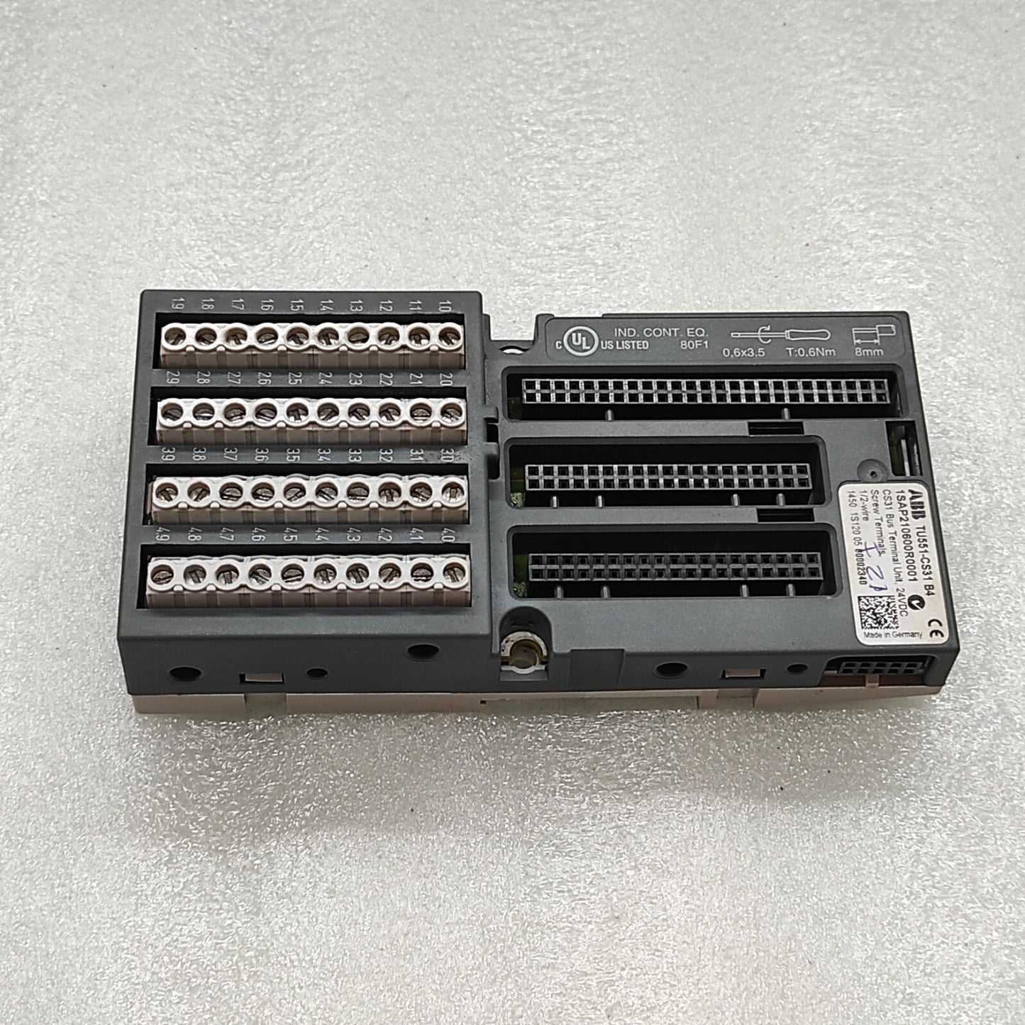 ABB TU551-CS31 B4 CA31 BUS TERMINAL 1SAP210600R0001