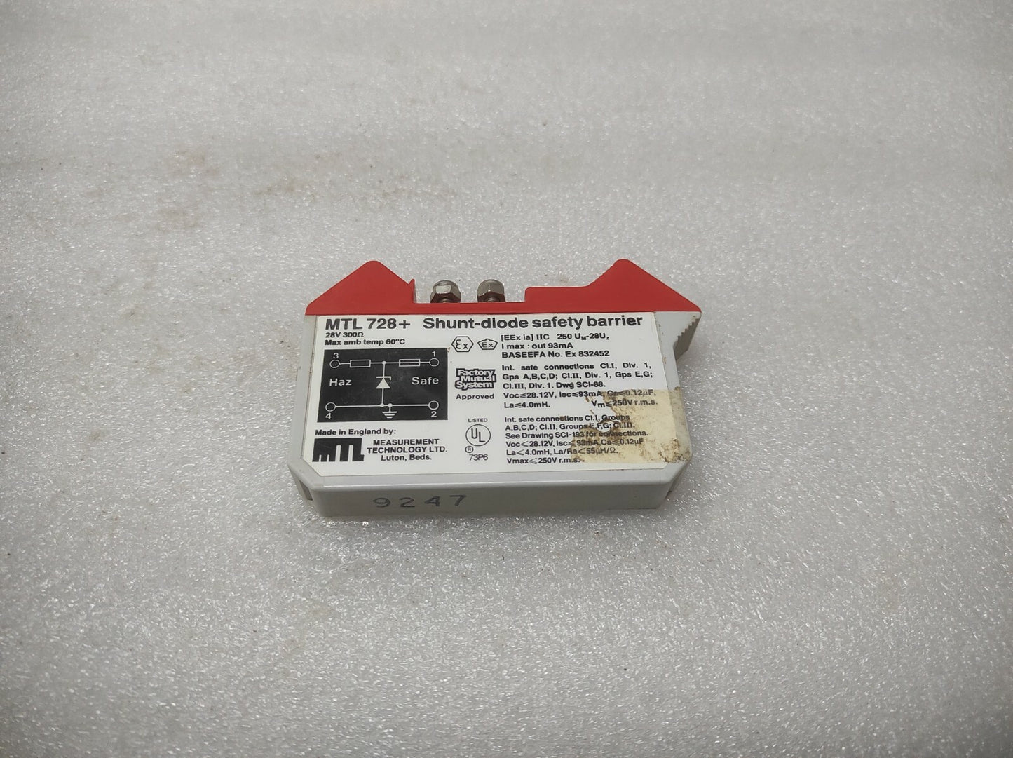 MEASUREMENT TECHNOLOGY MTL 728+ SHUNT DIODE SAFETY BARRIER