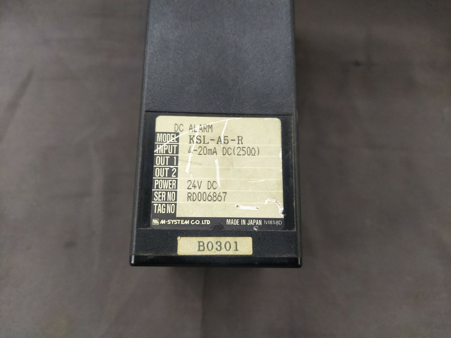 M-System KSL-A5-R K-Unit Signal Conditioner KSL DC Alarm KSLA5R