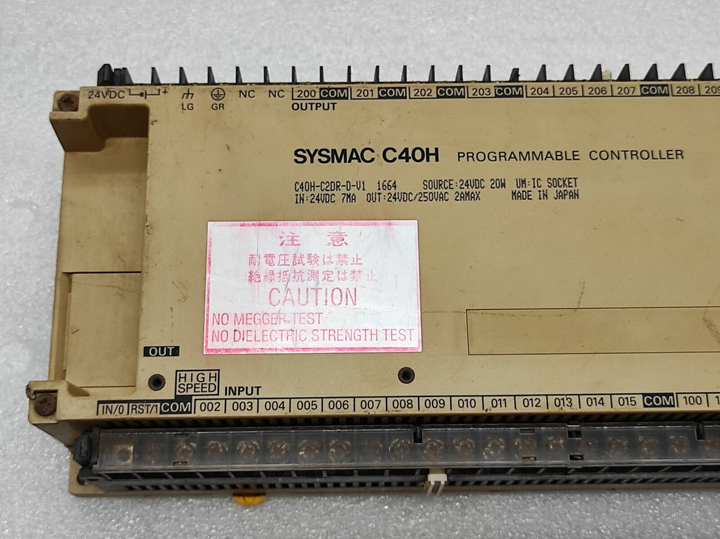 OMRON SYSMAC C40H PROGRAMMABLE CONTROLLER C40H-C2DR-D-V1 24VDC