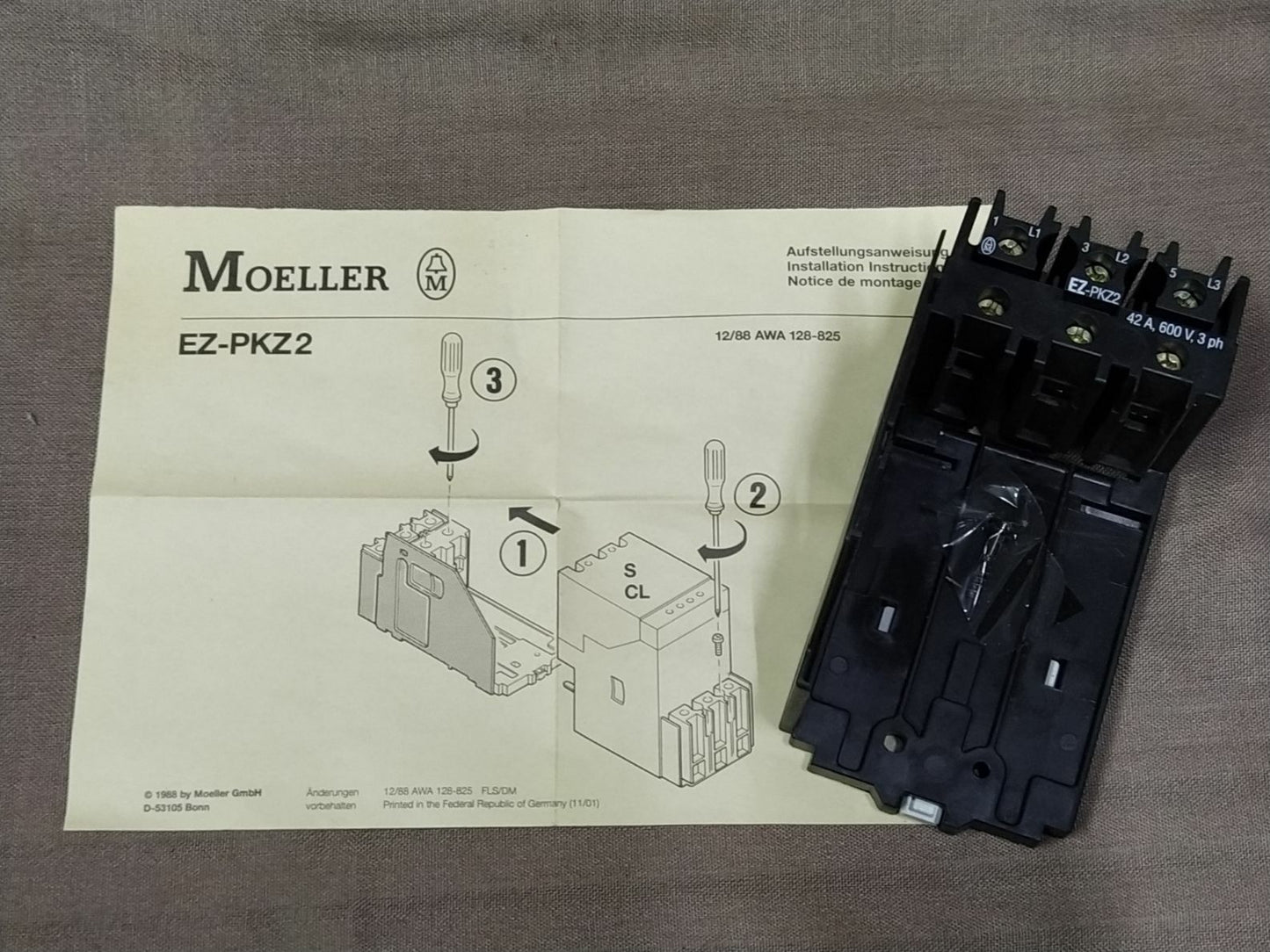 Moeller EZ-PKZ2 Base for Separate Mounting 42A 600V 3PH