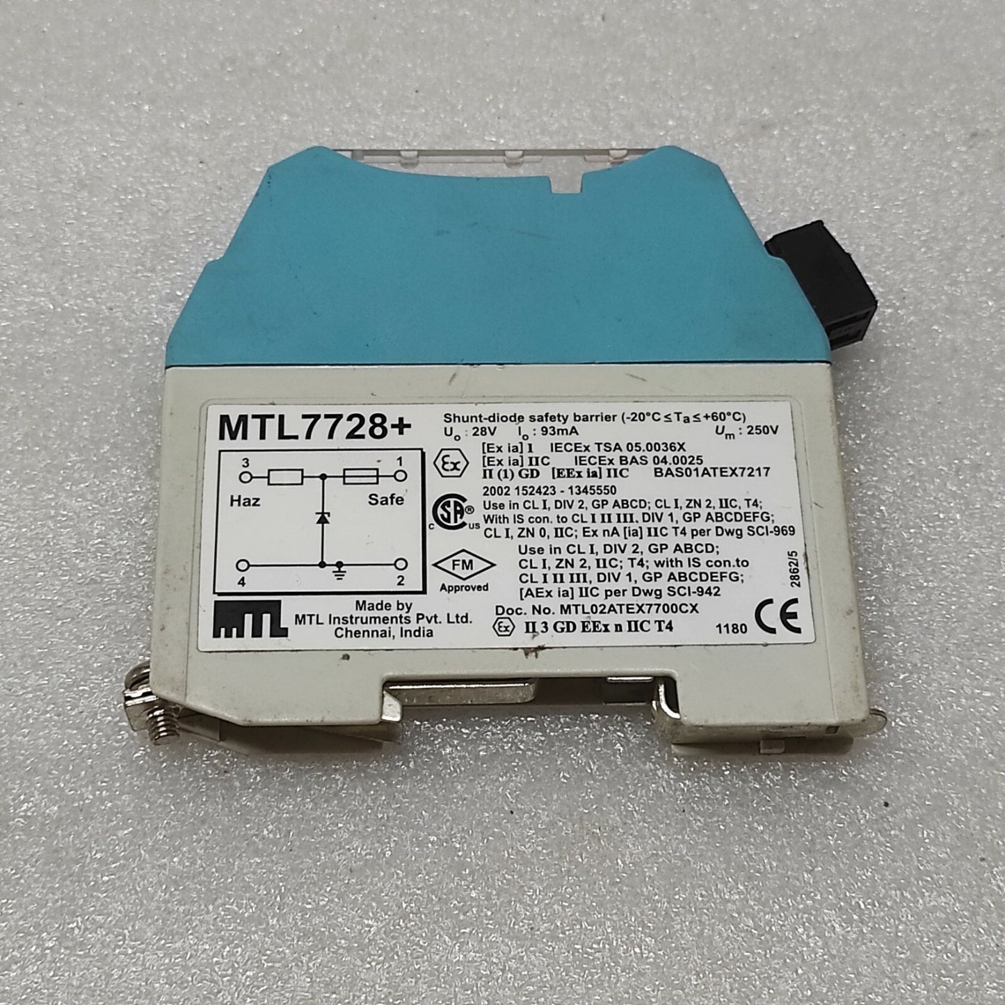 MEASUREMENT TECHNOLOGY MTL7728+ SHUNT DIODE SAFETY BARRIER