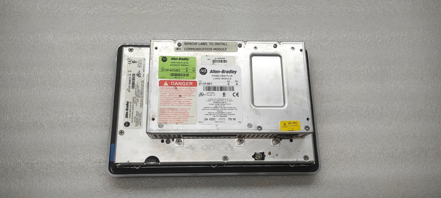 ALLEN BRADLEY PANELVIEW PLUS 700 2711P-RDK7C HMI 2711P-RP1