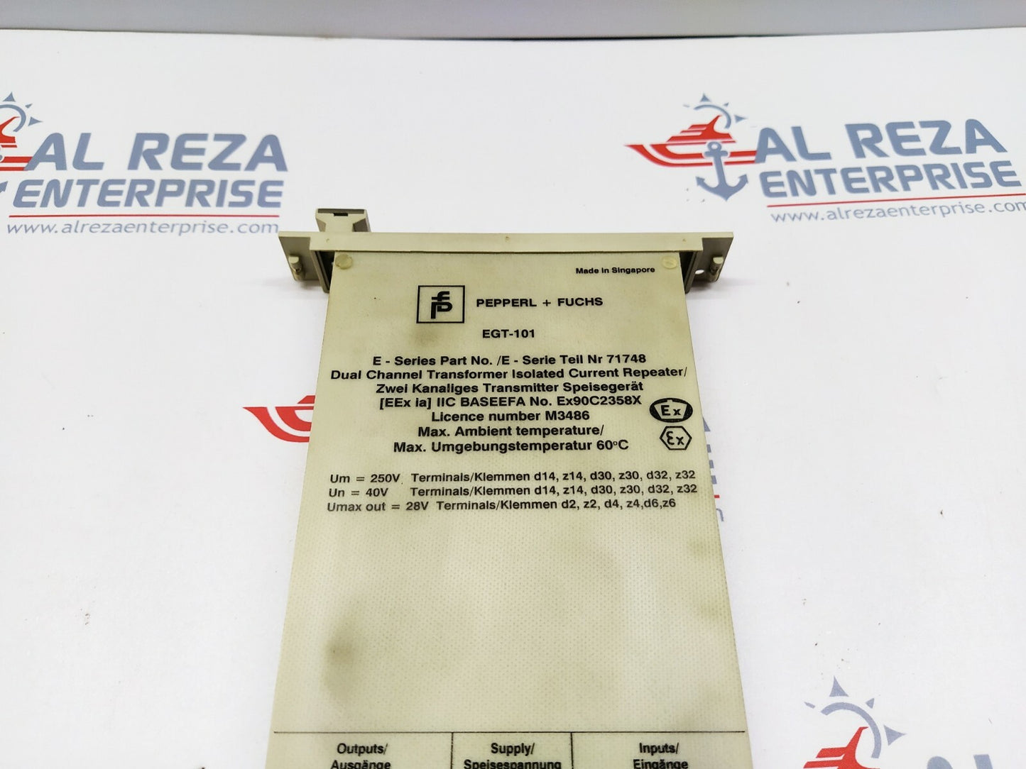 PEPPERL + FUCHS EGT-101 DUAL CHANNEL TRANSFORMER ISOLATED REPEATER 71748