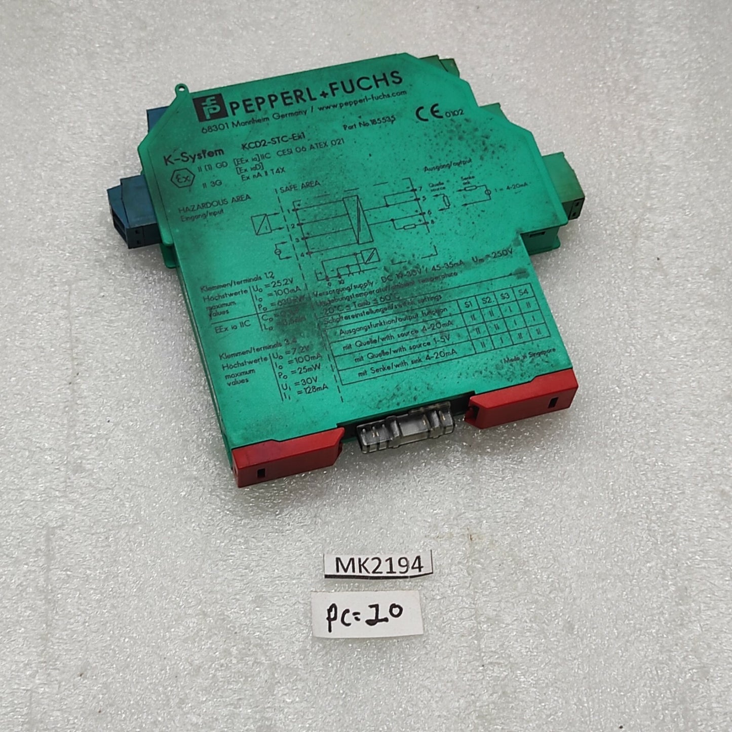PEPPERL + FUCHS KCD2-STC-EX1 TRANSMITTER POWER SUPPLT 185535 LOT OF 2 UNIT