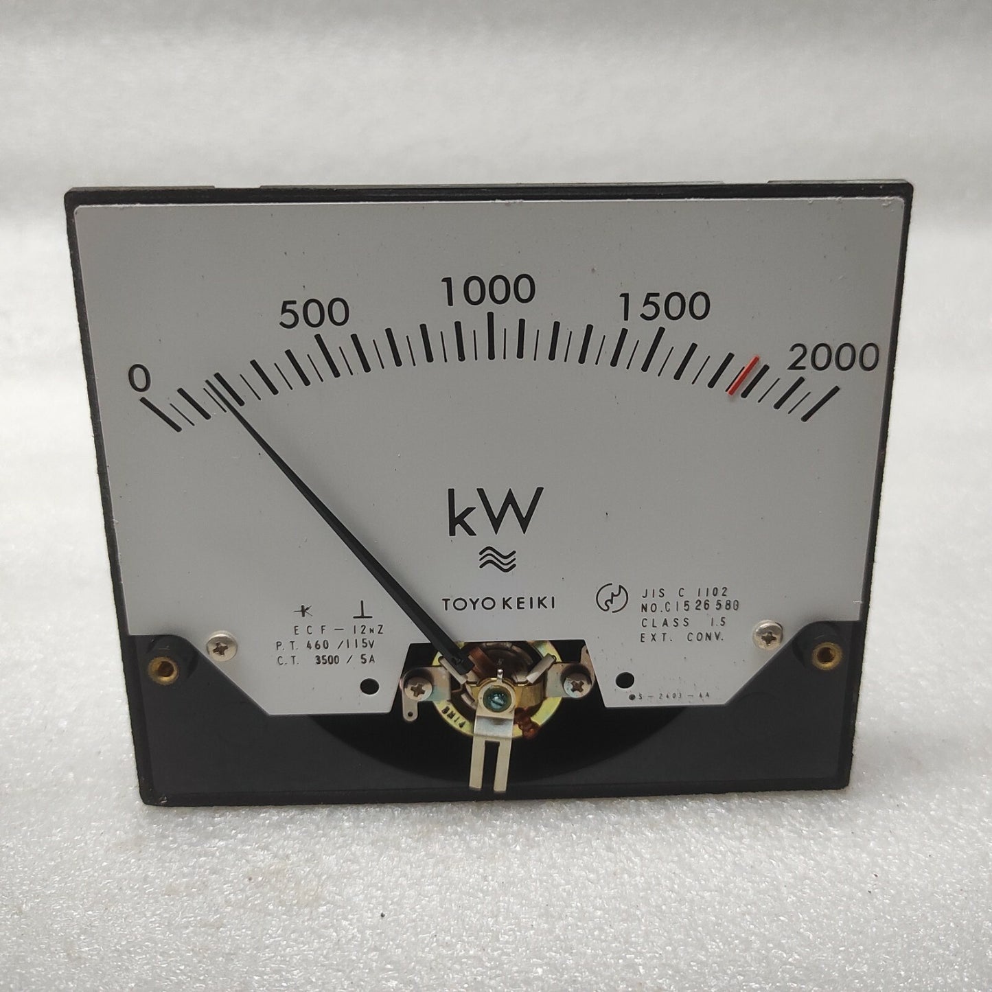 TOYO KEIKI ECF-12NZ KILOWATT METER PT 460/115V CT 3500/5A