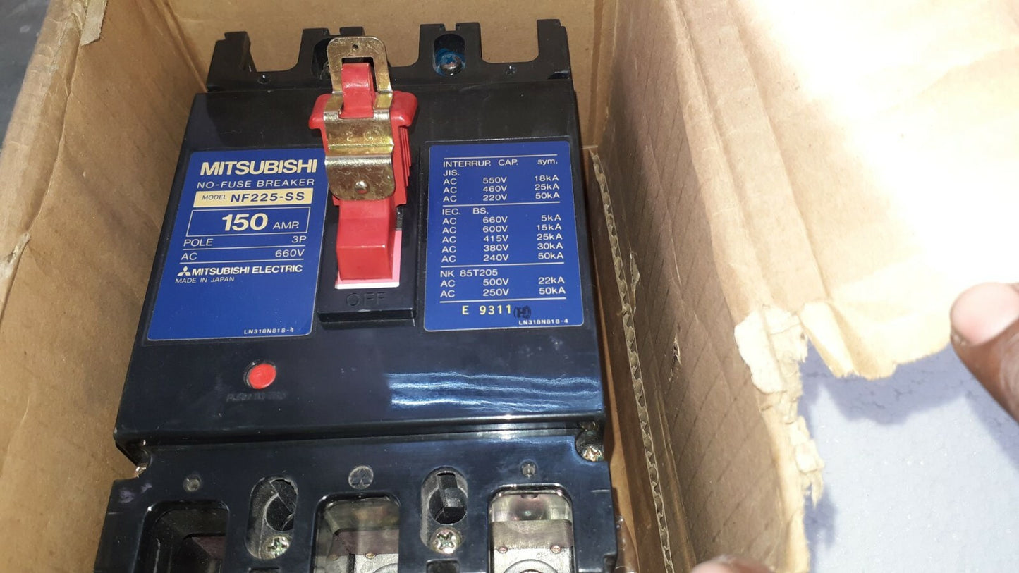 Mitsubishi NF225-SS No-Fuse Breaker 150A 3P 660V NF225SS