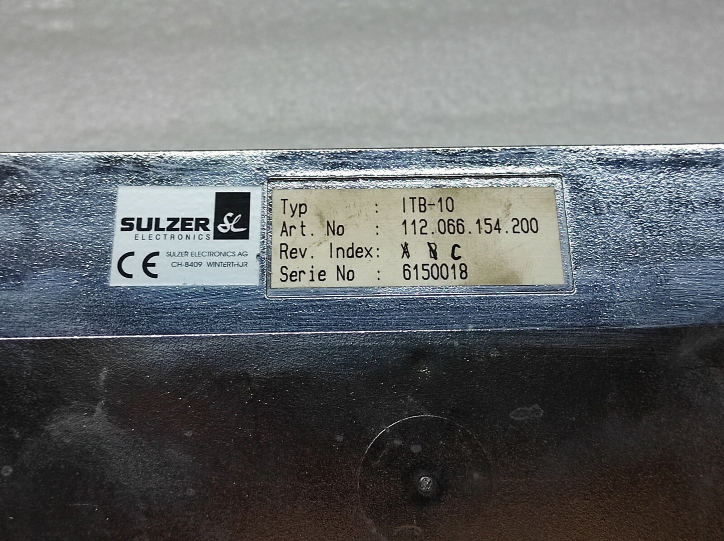 SULZER ITB-10 112.066.154.200 REV C