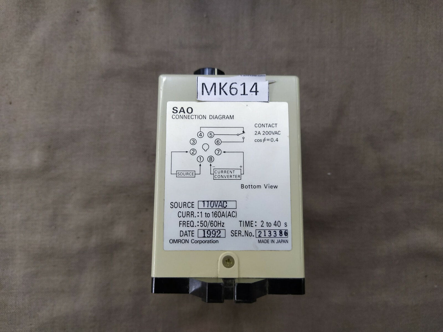 OMRON SAO-R CURRENT SENSOR 110V AC