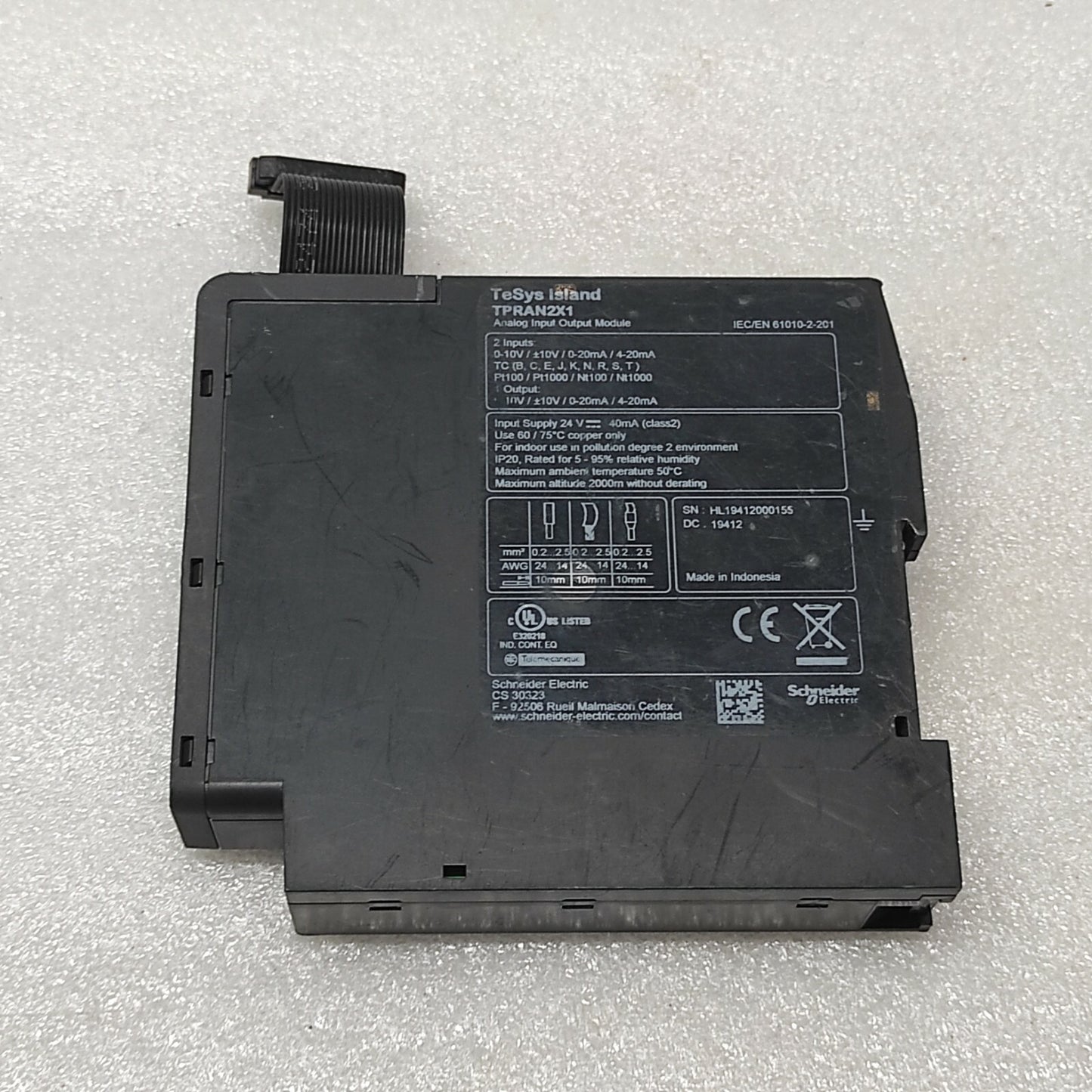 SE TPRAN2X1 ANALOG INPUT-OUTPUT MODULE
