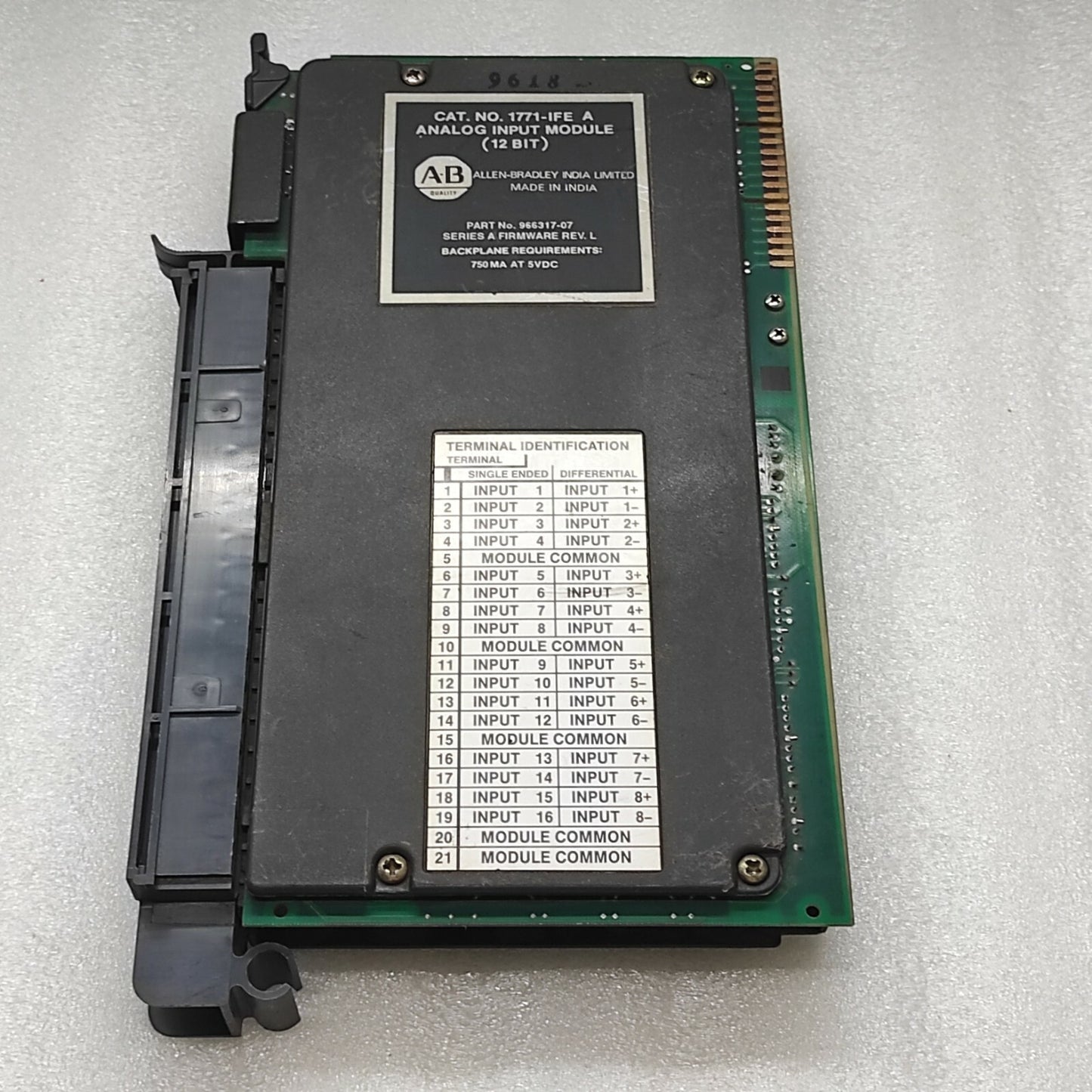ALLEN BRADLEY 1771-IFE ANALOG INPUT MODULE 966317-07