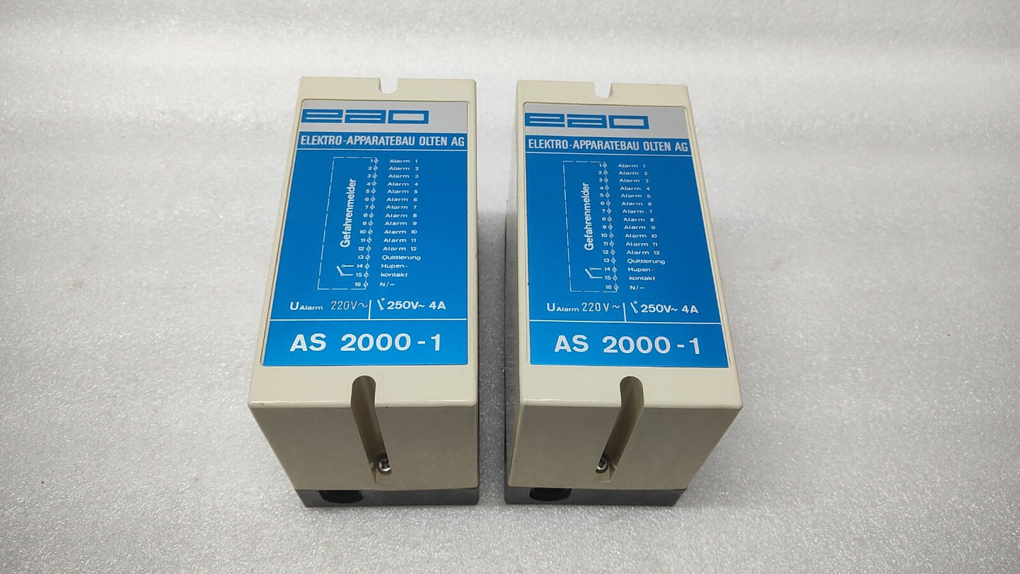 ELEKTRO APPARATEBAU OLTEN AG AS 2000-1 ALARM RELAY 220V