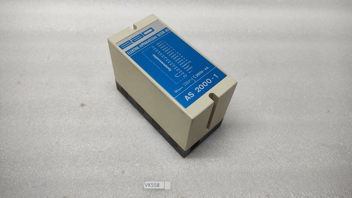 ELEKTRO APPARATEBAU OLTEN AG AS 2000-1 ALARM RELAY 220V