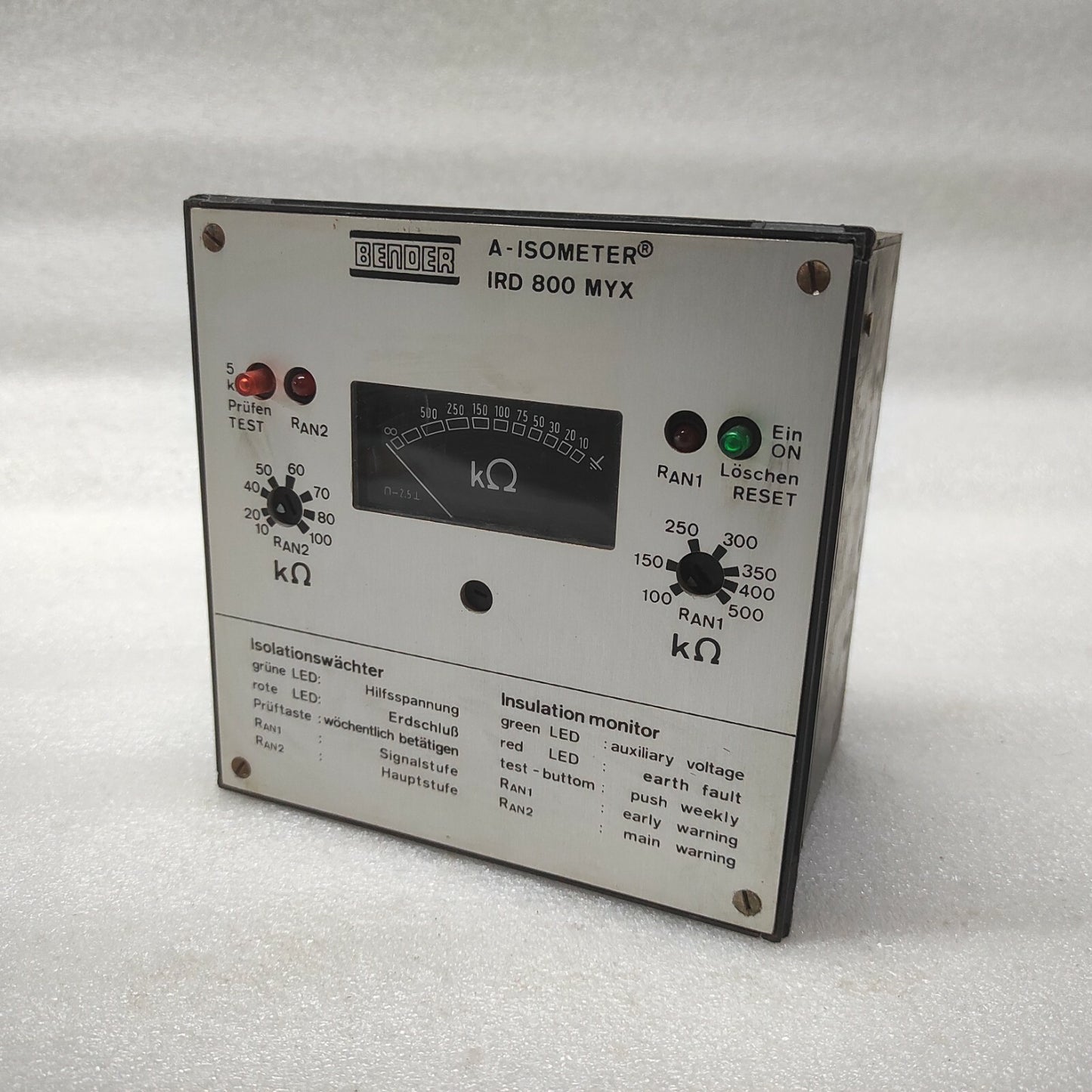 BENDER IRD-800-MYX INSULATION MONITOR A-ISOMETER 115/220/380/440V