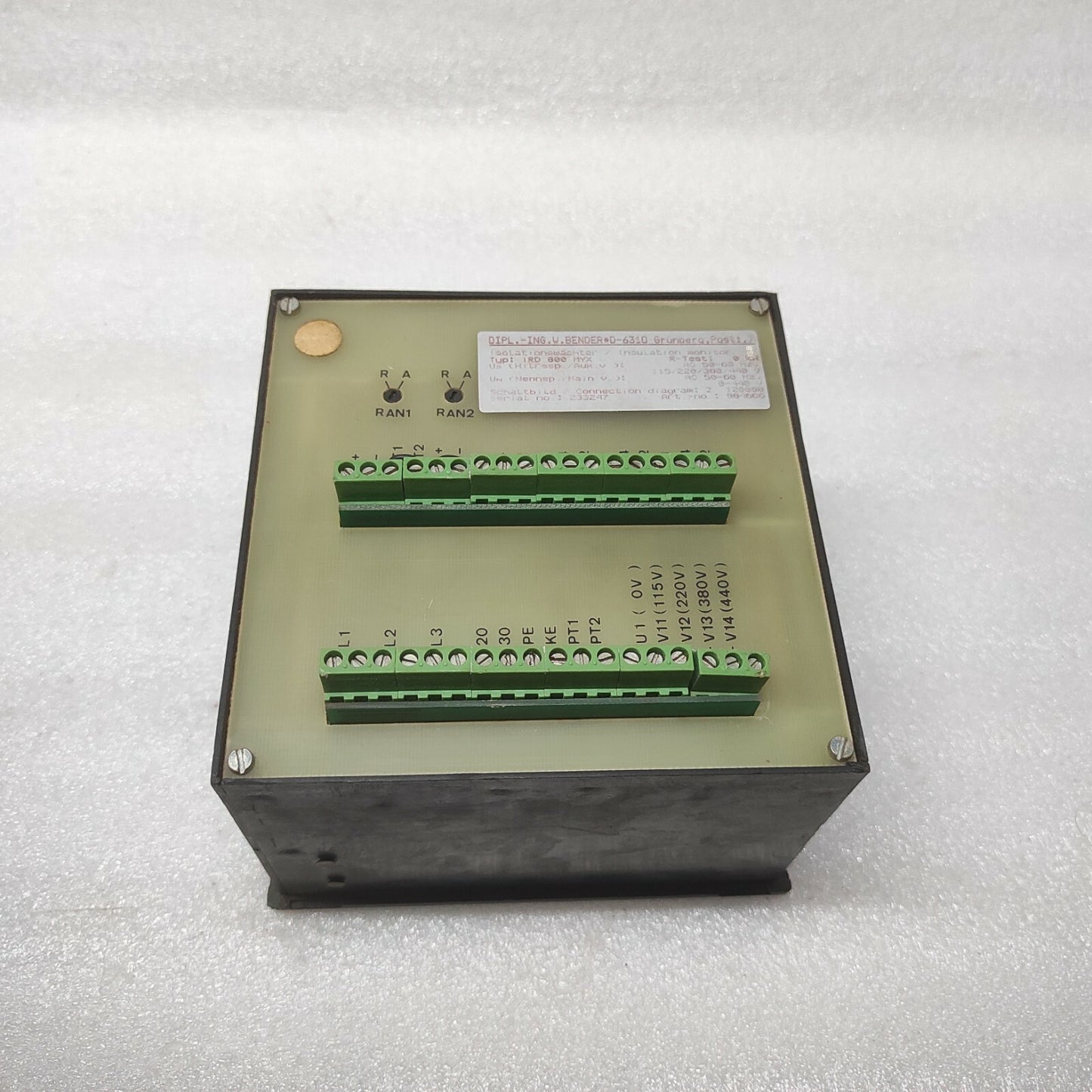 BENDER IRD-800-MYX INSULATION MONITOR A-ISOMETER 115/220/380/440V