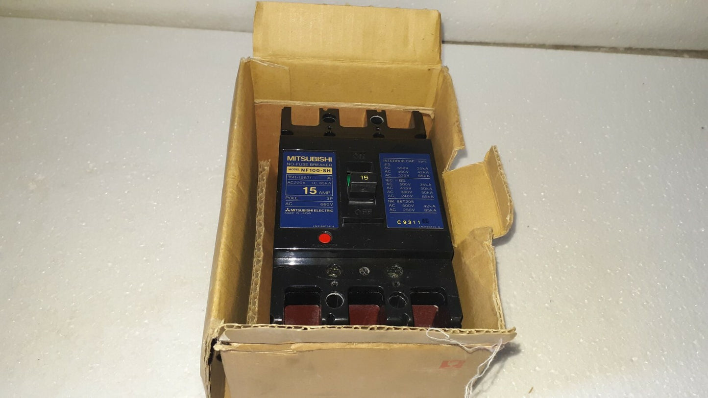 Mitsubishi NF100-SH No-Fuse Breaker 15A 3P 660V NF100SH
