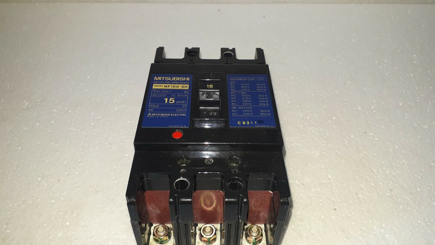 Mitsubishi NF100-SH No-Fuse Breaker 15A 3P 660V NF100SH