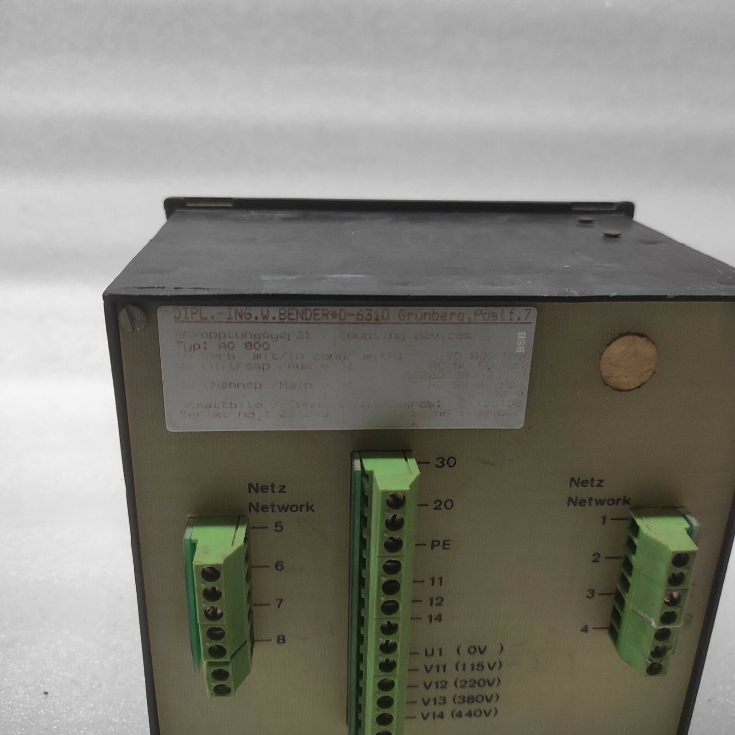 BENDER AG 800 COUPLING DEVICES