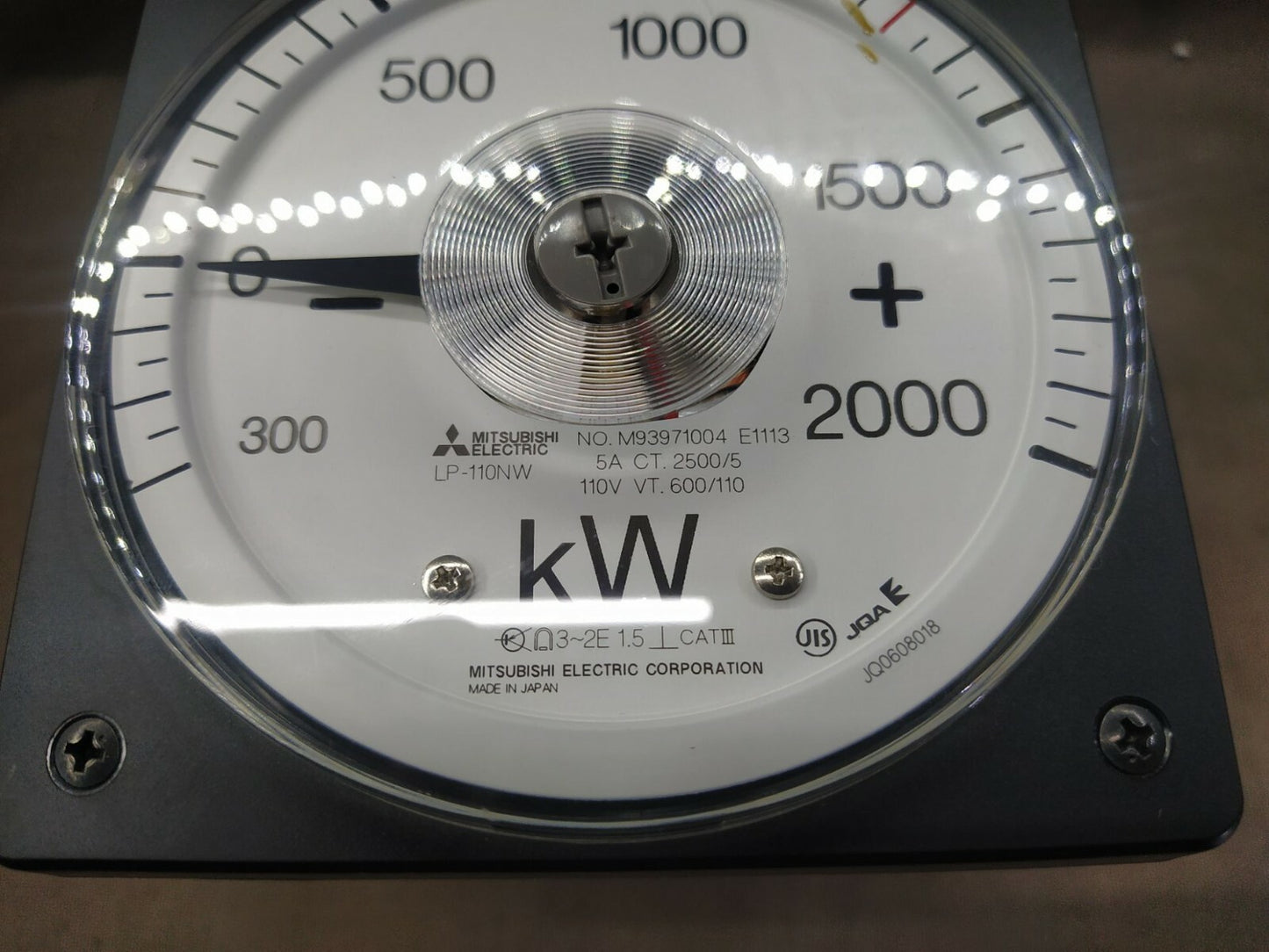 Mitsubishi LP-110NW Watt Meter Power Meter 0-2000kW CT 2500/5 VT 600/110 110V 5A